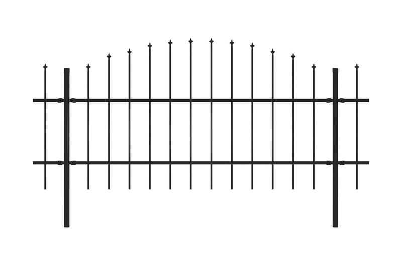 Puutarha-aita keihäskärjillä teräs (0,75-1)x8,5 m musta - Musta - Talo & remontointi - Näkösuojat & aitaukset - Aita - Takorauta-aita & rauta-aita