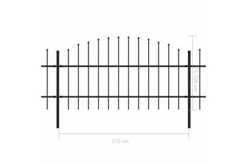 Puutarha-aita keihäskärjillä teräs (0,75-1)x8,5 m musta - Musta - Talo & remontointi - Näkösuojat & aitaukset - Aita - Takorauta-aita & rauta-aita
