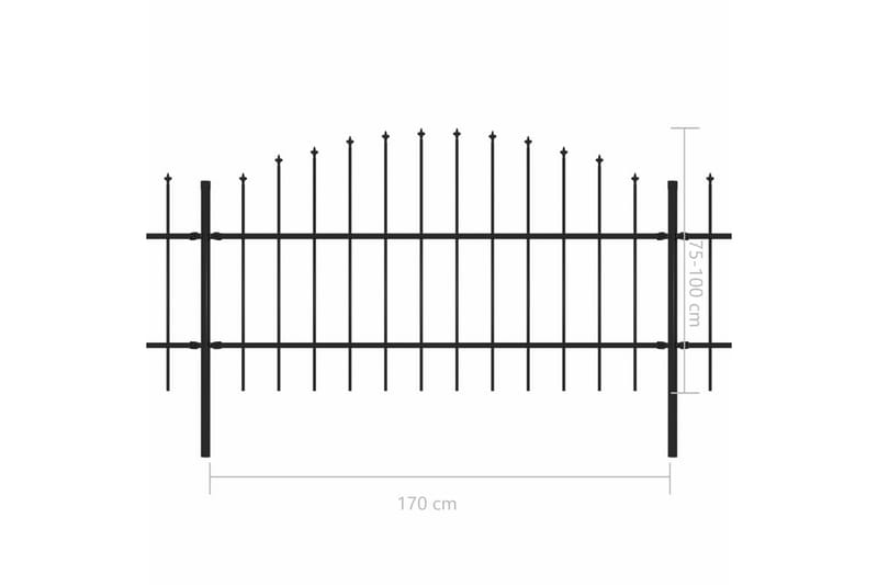 Puutarha-aita keihäskärjillä teräs (0,75-1)x8,5 m musta - Musta - Talo & remontointi - Näkösuojat & aitaukset - Aita - Takorauta-aita & rauta-aita