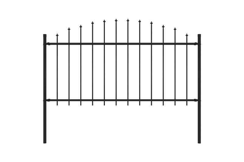 Puutarha-aita keihäskärjillä teräs (1,25-1,5)x1,7 m musta - Musta - Talo & remontointi - Näkösuojat & aitaukset - Aita - Takorauta-aita & rauta-aita