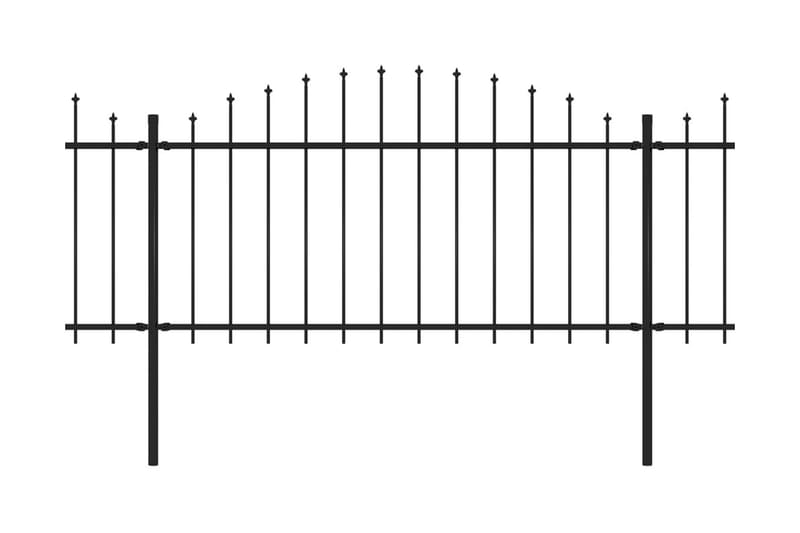 Puutarha-aita keihäskärjillä teräs (1,25-1,5)x10,2 m musta - Musta - Talo & remontointi - Näkösuojat & aitaukset - Aita - Takorauta-aita & rauta-aita