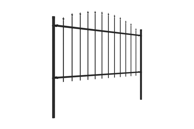 Puutarha-aita keihäskärjillä teräs (1,25-1,5)x11,9 m musta - Musta - Talo & remontointi - Näkösuojat & aitaukset - Aita - Takorauta-aita & rauta-aita