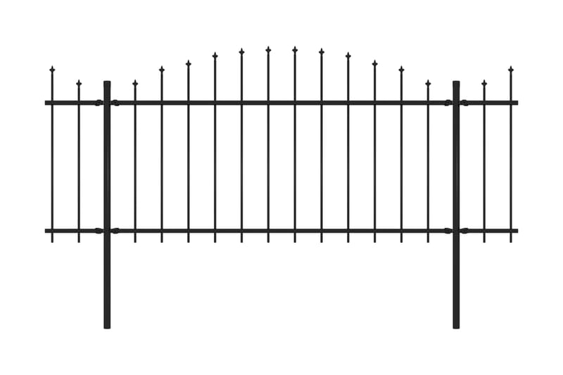 Puutarha-aita keihäskärjillä teräs (1,25-1,5)x11,9 m musta - Musta - Talo & remontointi - Näkösuojat & aitaukset - Aita - Takorauta-aita & rauta-aita