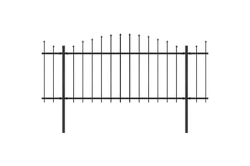 Puutarha-aita keihäskärjillä teräs (1,25-1,5)x13,6 m musta - Musta - Talo & remontointi - Näkösuojat & aitaukset - Aita - Takorauta-aita & rauta-aita