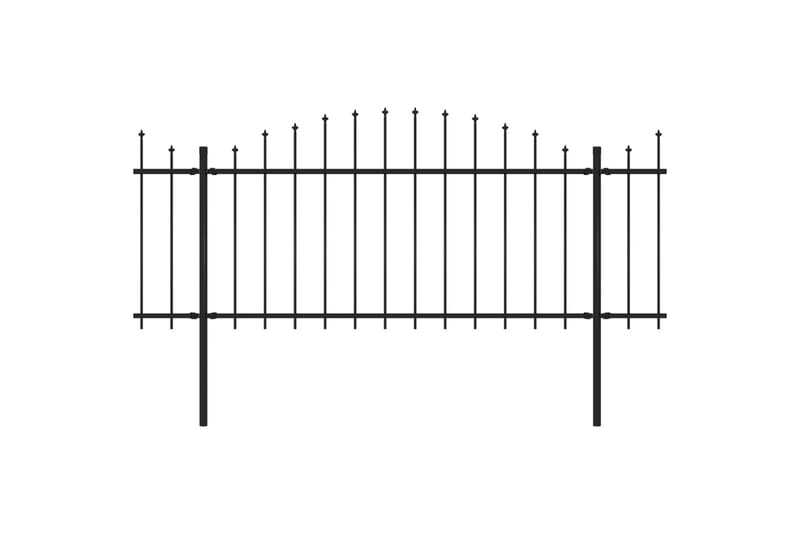 Puutarha-aita keihäskärjillä teräs (1,25-1,5)x13,6 m musta - Musta - Talo & remontointi - Näkösuojat & aitaukset - Aita - Takorauta-aita & rauta-aita
