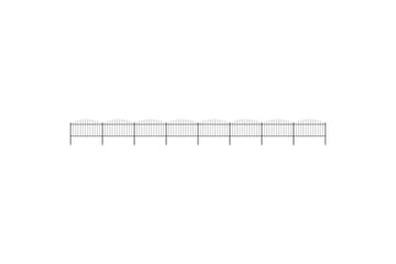 Puutarha-aita keihäskärjillä teräs (1,25-1,5)x13,6 m musta - Musta - Talo & remontointi - Näkösuojat & aitaukset - Aita - Takorauta-aita & rauta-aita