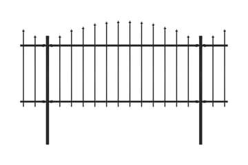 Puutarha-aita keihäskärjillä teräs (1,25-1,5)x5,1 m musta - Musta - Talo & remontointi - Näkösuojat & aitaukset - Aita - Takorauta-aita & rauta-aita