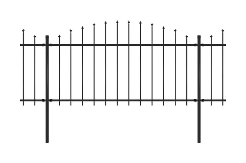 Puutarha-aita keihäskärjillä teräs (1,25-1,5)x5,1 m musta - Musta - Talo & remontointi - Näkösuojat & aitaukset - Aita - Takorauta-aita & rauta-aita