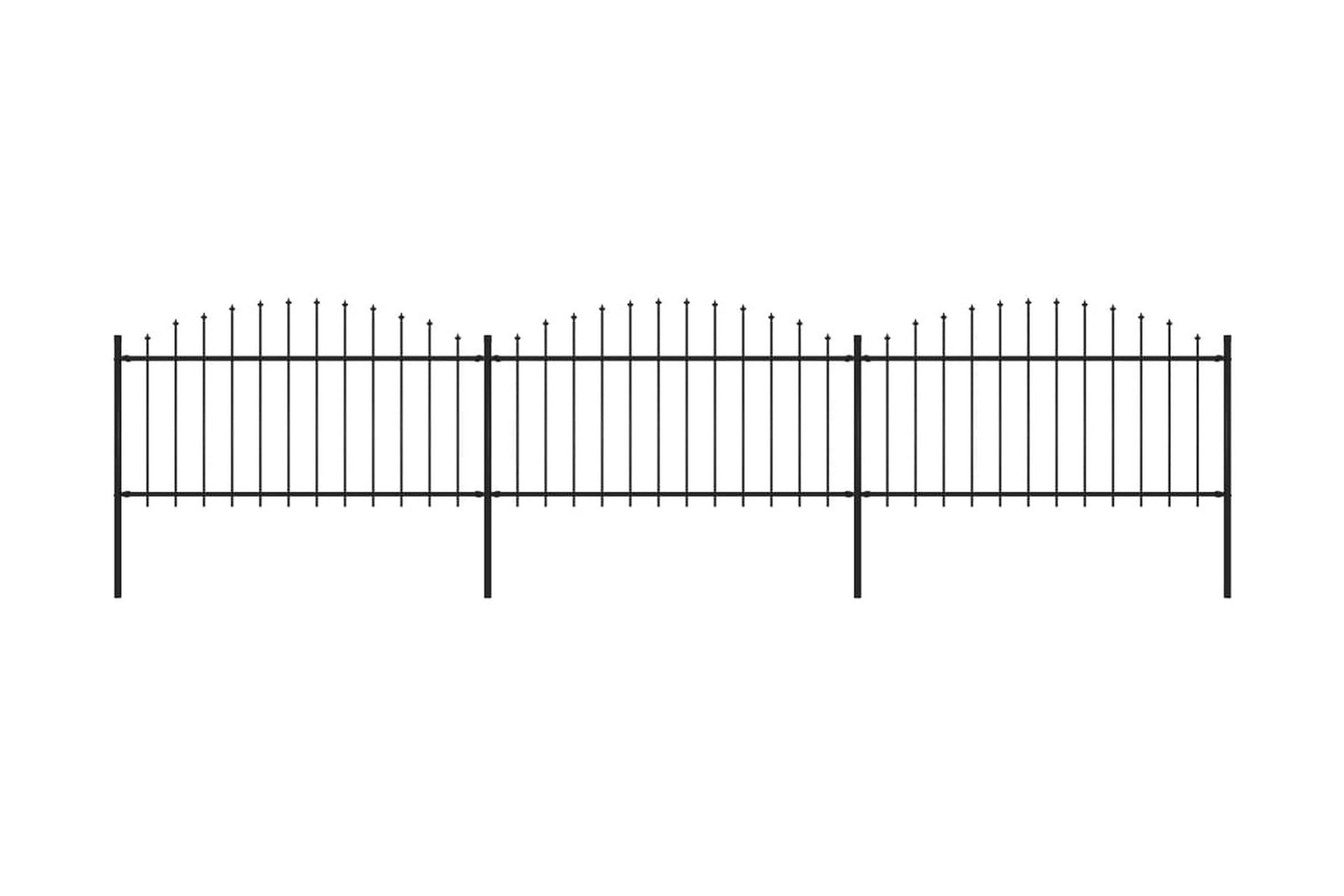 Puutarha-aita keihäskärjillä teräs (1,25-1,5)x5,1 m musta - Musta - Talo & remontointi - Näkösuojat & aitaukset - Aita - Takorauta-aita & rauta-aita