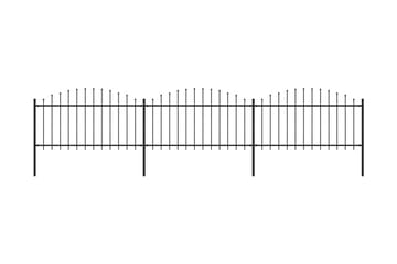 Puutarha-aita keihäskärjillä teräs (1,25-1,5)x5,1 m musta - Musta - Talo & remontointi - Näkösuojat & aitaukset - Aita - Takorauta-aita & rauta-aita