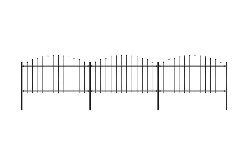 Puutarha-aita keihäskärjillä teräs (1,25-1,5)x5,1 m musta - Musta - Talo & remontointi - Näkösuojat & aitaukset - Aita - Takorauta-aita & rauta-aita