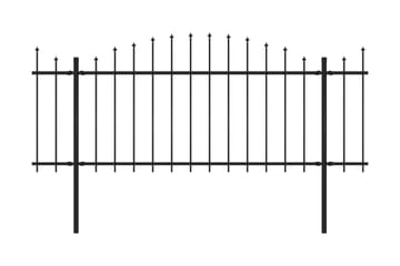 Puutarha-aita keihäskärjillä teräs (1,25-1,5)x6,8 m musta - Musta - Talo & remontointi - Näkösuojat & aitaukset - Aita - Takorauta-aita & rauta-aita