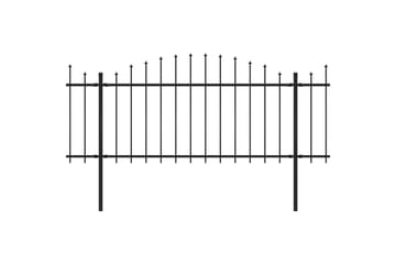 Puutarha-aita keihäskärjillä teräs (1,25-1,5)x8,5 m musta - Musta - Talo & remontointi - Näkösuojat & aitaukset - Aita - Takorauta-aita & rauta-aita