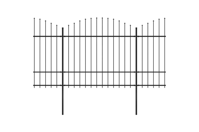 Puutarha-aita keihäskärjillä teräs (1,5-1,75)x10,2 m musta - Musta - Talo & remontointi - Näkösuojat & aitaukset - Aita - Takorauta-aita & rauta-aita