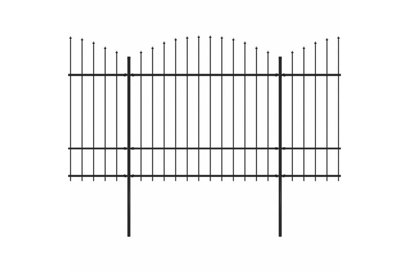 Puutarha-aita keihäskärjillä teräs (1,5-1,75)x13,6 m musta - Musta - Talo & remontointi - Näkösuojat & aitaukset - Aita - Takorauta-aita & rauta-aita