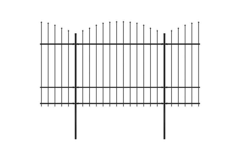 Puutarha-aita keihäskärjillä teräs (1,5-1,75)x15,3 m musta - Musta - Talo & remontointi - Näkösuojat & aitaukset - Aita - Takorauta-aita & rauta-aita
