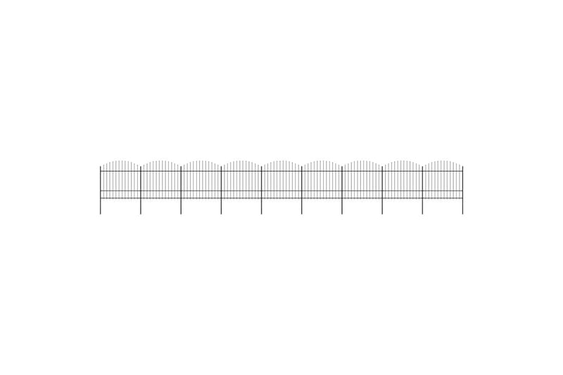 Puutarha-aita keihäskärjillä teräs (1,5-1,75)x15,3 m musta - Musta - Talo & remontointi - Näkösuojat & aitaukset - Aita - Takorauta-aita & rauta-aita