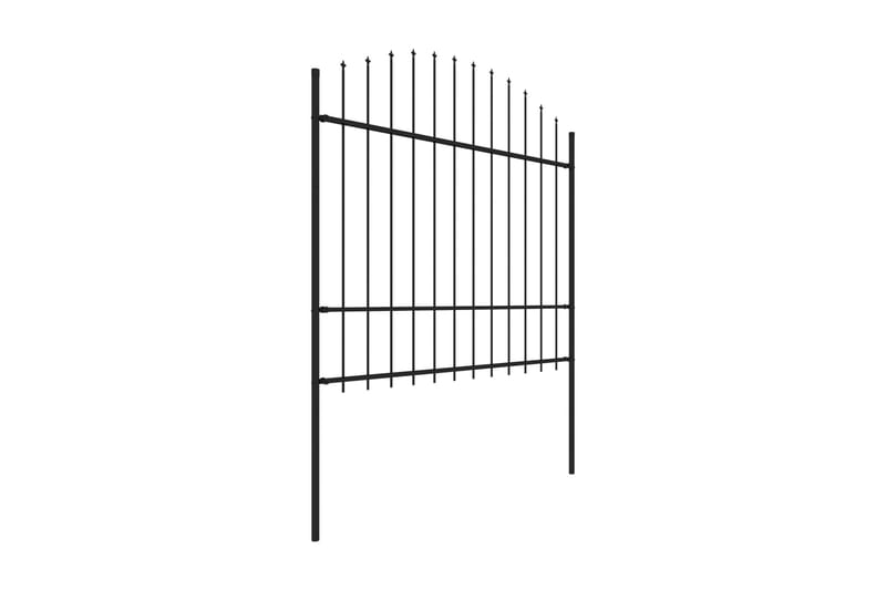 Puutarha-aita keihäskärjillä teräs (1,5-1,75)x3,4 m musta - Musta - Talo & remontointi - Näkösuojat & aitaukset - Aita - Takorauta-aita & rauta-aita
