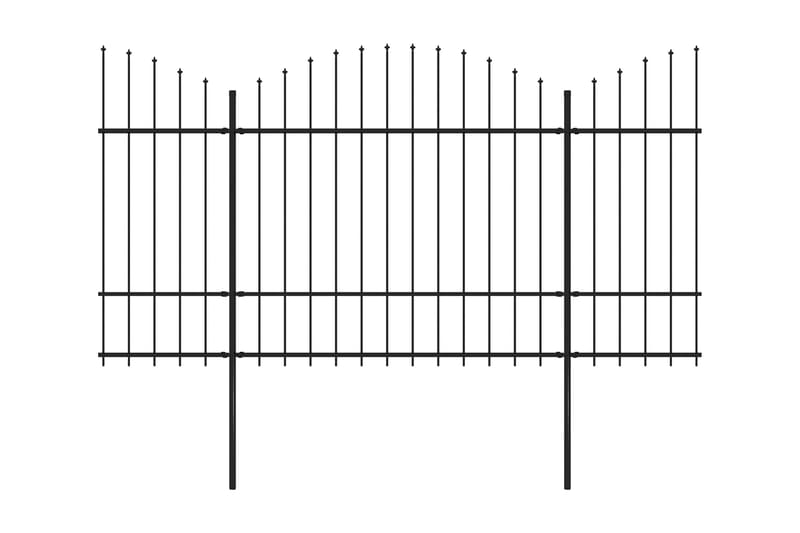 Puutarha-aita keihäskärjillä teräs (1,5-1,75)x3,4 m musta - Musta - Talo & remontointi - Näkösuojat & aitaukset - Aita - Takorauta-aita & rauta-aita