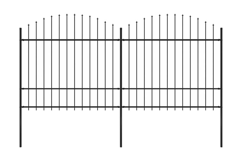Puutarha-aita keihäskärjillä teräs (1,5-1,75)x3,4 m musta - Musta - Talo & remontointi - Näkösuojat & aitaukset - Aita - Takorauta-aita & rauta-aita