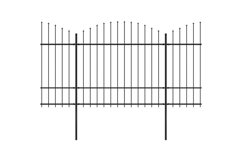 Puutarha-aita keihäskärjillä teräs (1,5-1,75)x5,1 m musta - Musta - Takorauta-aita & rauta-aita