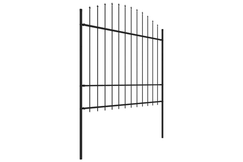 Puutarha-aita keihäskärjillä teräs (1,5-1,75)x8,5 m musta - Musta - Talo & remontointi - Näkösuojat & aitaukset - Aita - Takorauta-aita & rauta-aita