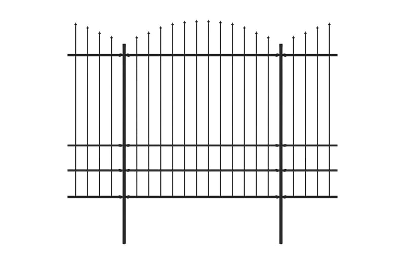 Puutarha-aita keihäskärjillä teräs (1,75-2)x10,2 m musta - Musta - Talo & remontointi - Näkösuojat & aitaukset - Aita - Takorauta-aita & rauta-aita