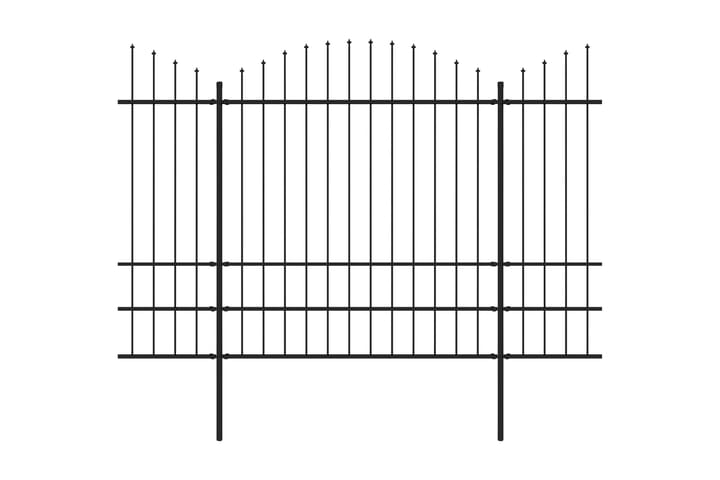 Puutarha-aita keihäskärjillä teräs (1,75-2)x11,9 m musta - Musta - Takorauta-aita & rauta-aita