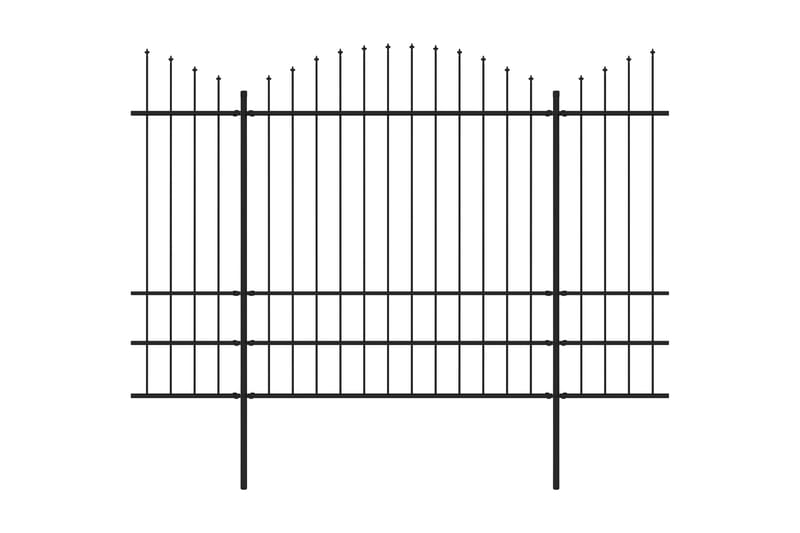 Puutarha-aita keihäskärjillä teräs (1,75-2)x11,9 m musta - Musta - Talo & remontointi - Näkösuojat & aitaukset - Aita - Takorauta-aita & rauta-aita