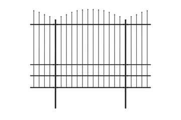 Puutarha-aita keihäskärjillä teräs (1,75-2)x5,1 m musta - Musta - Talo & remontointi - Näkösuojat & aitaukset - Aita - Takorauta-aita & rauta-aita