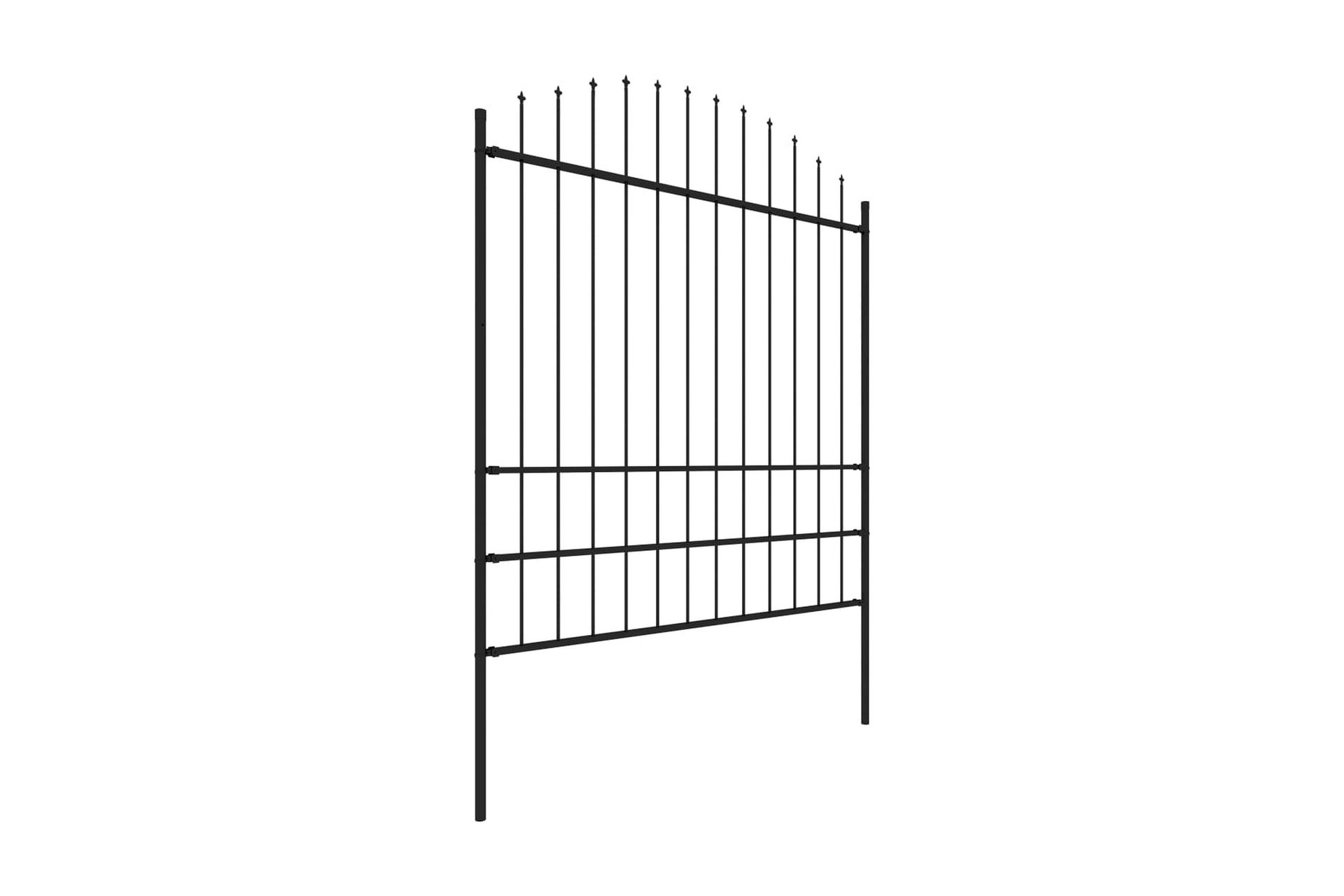 Puutarha-aita keihäskärjillä teräs (1,75-2)x8,5 m musta - Musta - Talo & remontointi - Näkösuojat & aitaukset - Aita - Takorauta-aita & rauta-aita