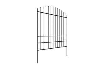 Puutarha-aita keihäskärjillä teräs (1,75-2)x8,5 m musta - Musta - Talo & remontointi - Näkösuojat & aitaukset - Aita - Takorauta-aita & rauta-aita