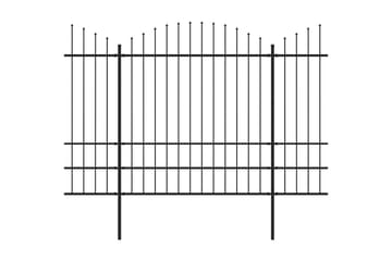 Puutarha-aita keihäskärjillä teräs (1,75-2)x8,5 m musta - Musta - Talo & remontointi - Näkösuojat & aitaukset - Aita - Takorauta-aita & rauta-aita