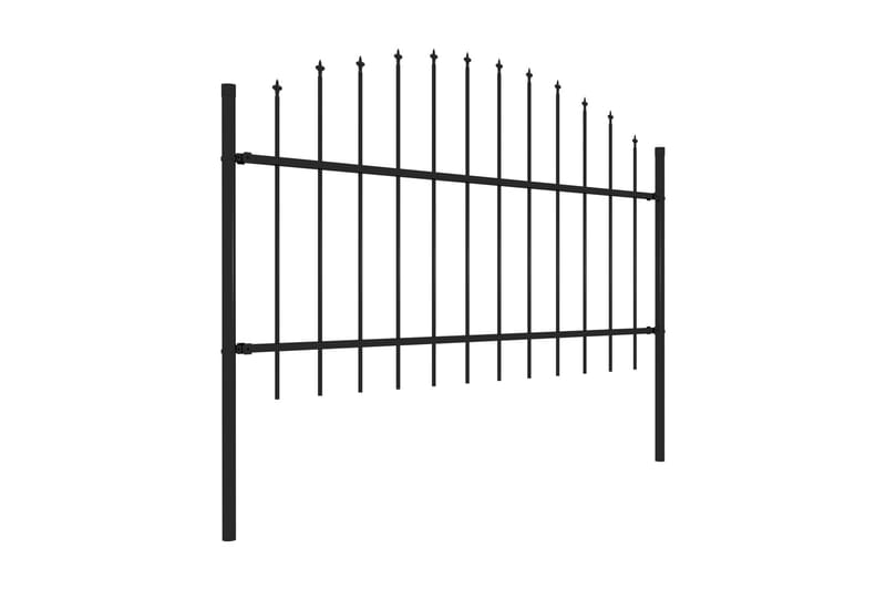 Puutarha-aita keihäskärjillä teräs (1-1,25)x1,7 m musta - Musta - Talo & remontointi - Näkösuojat & aitaukset - Aita - Takorauta-aita & rauta-aita
