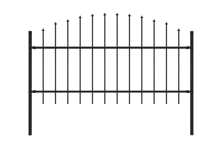 Puutarha-aita keihäskärjillä teräs (1-1,25)x1,7 m musta - Musta - Takorauta-aita & rauta-aita