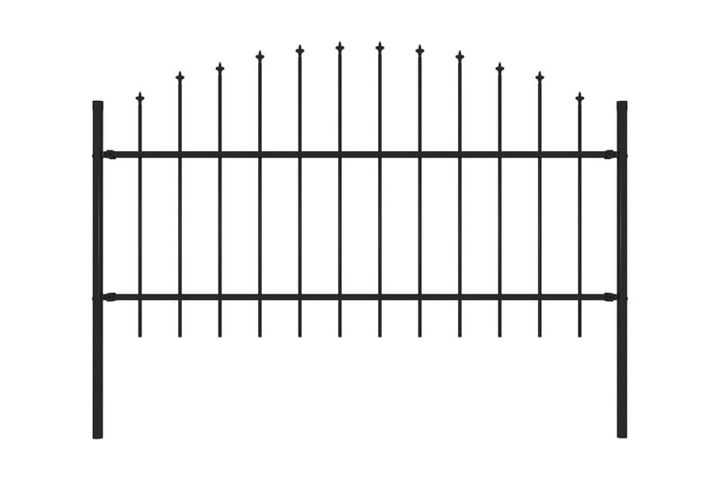 Puutarha-aita keihäskärjillä teräs (1-1,25)x1,7 m musta - Musta - Talo & remontointi - Näkösuojat & aitaukset - Aita - Takorauta-aita & rauta-aita