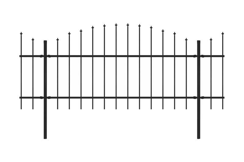 Puutarha-aita keihäskärjillä teräs (1-1,25)x15,3 m musta - Musta - Talo & remontointi - Näkösuojat & aitaukset - Aita - Takorauta-aita & rauta-aita