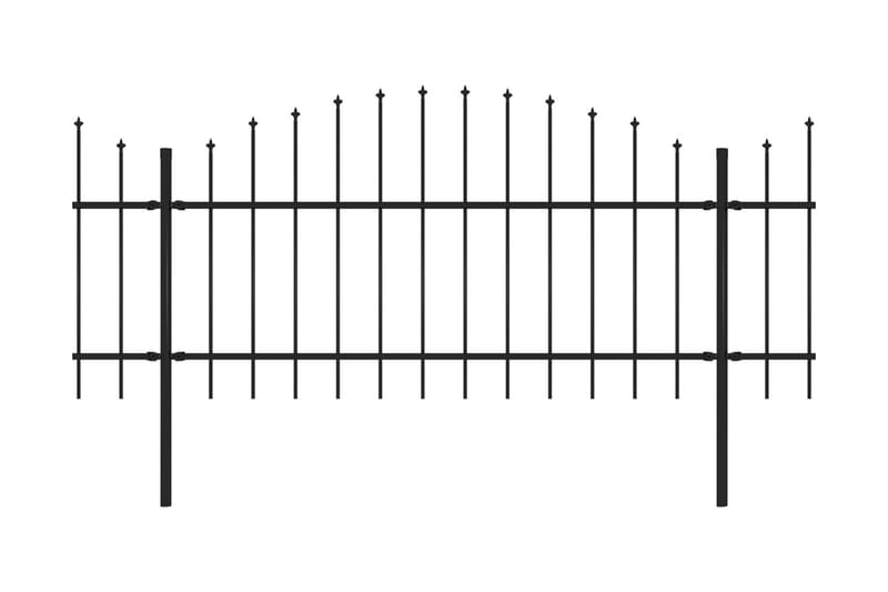 Puutarha-aita keihäskärjillä teräs (1-1,25)x3,4 m musta - Musta - Talo & remontointi - Näkösuojat & aitaukset - Aita - Takorauta-aita & rauta-aita