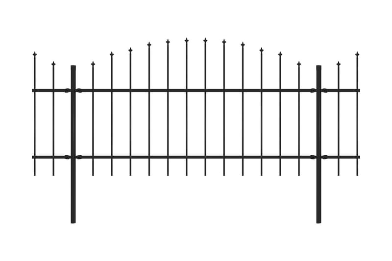 Puutarha-aita keihäskärjillä teräs (1-1,25)x5,1 m musta - Musta - Talo & remontointi - Näkösuojat & aitaukset - Aita - Takorauta-aita & rauta-aita