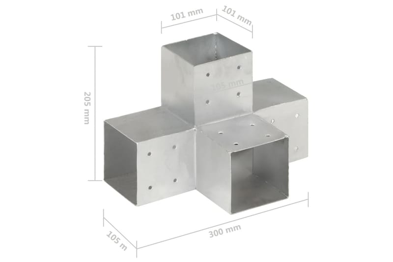Tolppaliitin X-muoto galvanoitu metalli 101x101 mm - Talo & remontointi - Näkösuojat & aitaukset - Aita - Aitatolpat