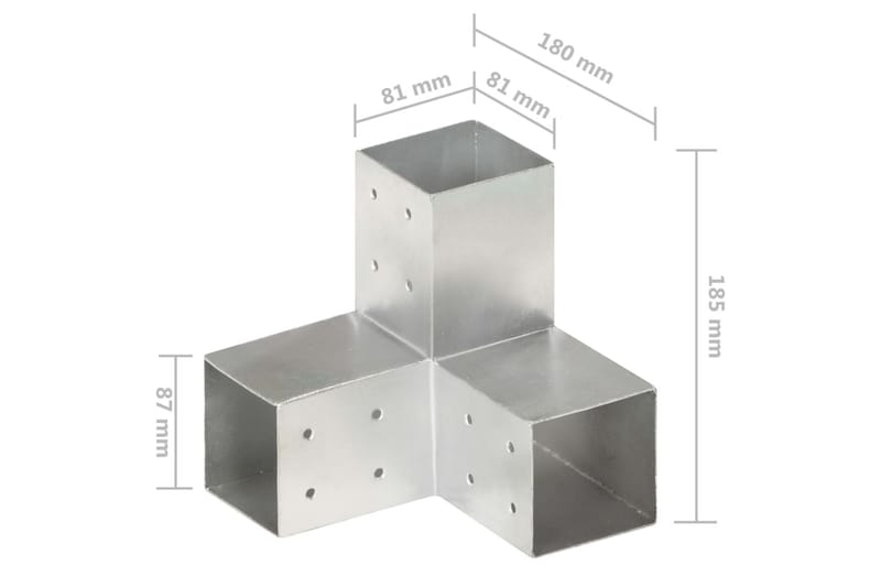Tolppaliitin Y-muoto galvanoitu metalli 81x81 mm - Talo & remontointi - Näkösuojat & aitaukset - Aita - Aitatolpat
