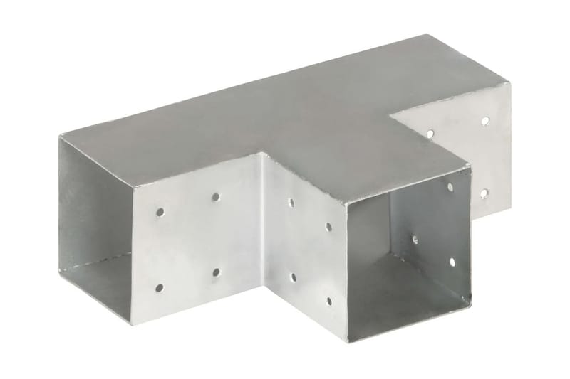 Tolppaliittimet 4 kpl T-muoto galvanoitu metalli 101x101 mm - Talo & remontointi - Näkösuojat & aitaukset - Aita - Aitatolpat