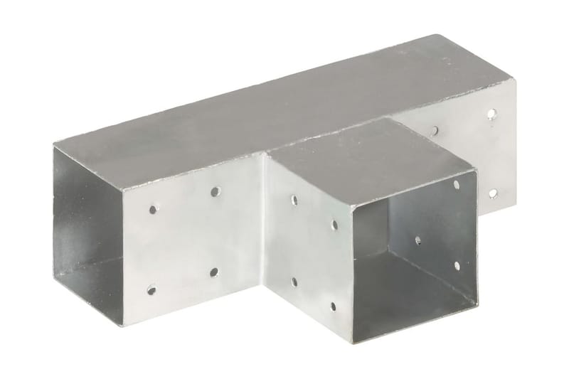 Tolppaliittimet 4 kpl T-muoto galvanoitu metalli 91x91 mm - Talo & remontointi - Näkösuojat & aitaukset - Aita - Aitatolpat