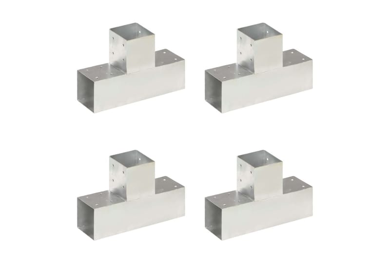 Tolppaliittimet 4 kpl T-muoto galvanoitu metalli 91x91 mm - Talo & remontointi - Näkösuojat & aitaukset - Aita - Aitatolpat
