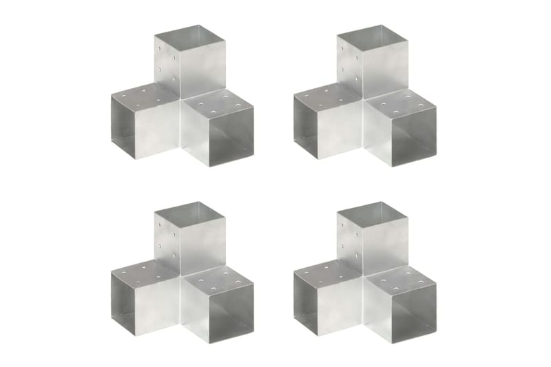 Tolppaliittimet 4 kpl Y-muoto galvanoitu metalli 101x101 mm - Talo & remontointi - Näkösuojat & aitaukset - Aita - Aitatolpat