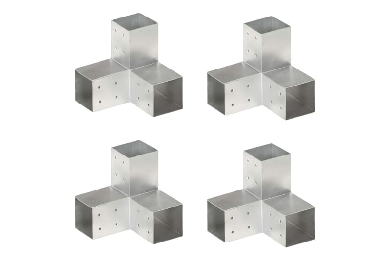 Tolppaliittimet 4 kpl Y-muoto galvanoitu metalli 81x81 mm - Talo & remontointi - Näkösuojat & aitaukset - Aita - Aitatolpat