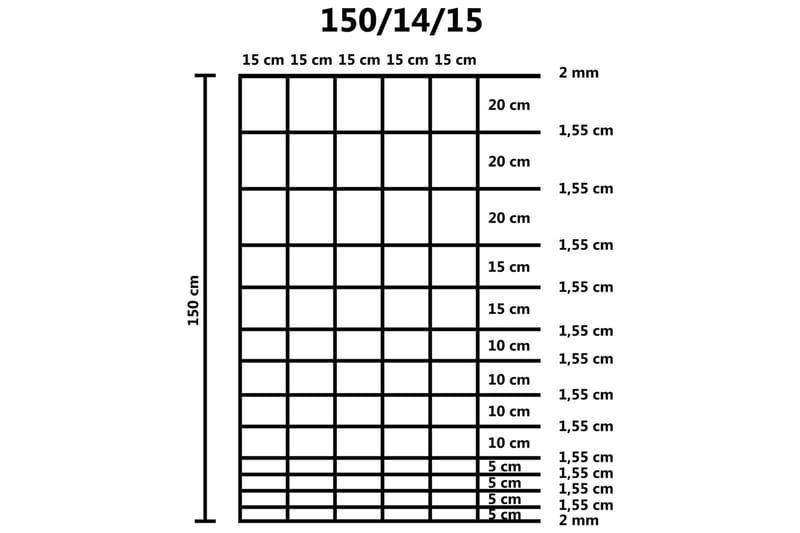 Puutarha-aita galvanoitu teräs 50 m 150 cm hopea - Talo & remontointi - Näkösuojat & aitaukset - Aitaus - Hevosaitaus