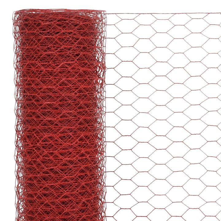 Kanaverkko teräs PVC pinnoitteella 25x0,5 m punainen - Punainen - Kanaverkko