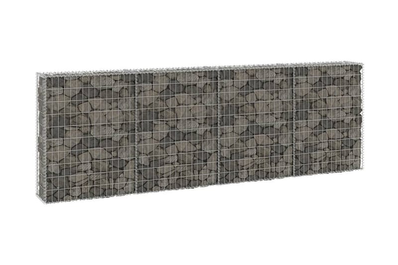 Gabion-kivikori kansilla galvanoitu teräs 300x30x100 cm - Hopea - Talo & remontointi - Näkösuojat & aitaukset - Muuri - Kivikori