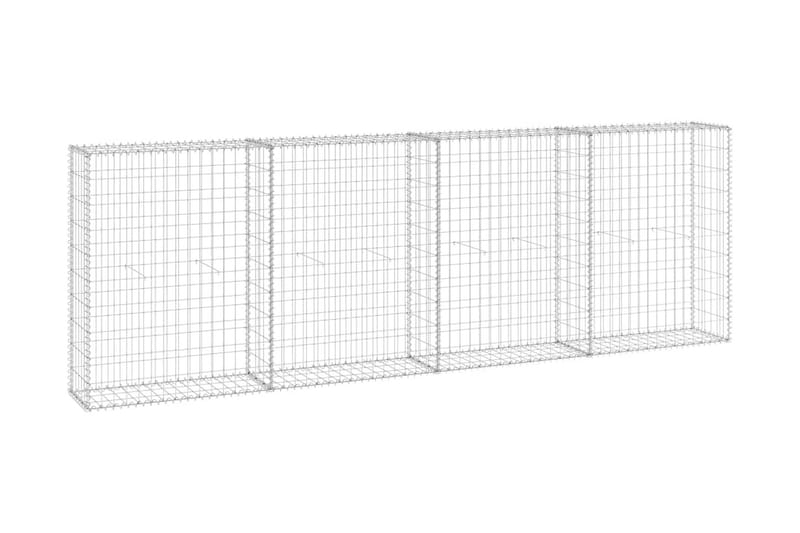 Gabion-kivikori kansilla galvanoitu teräs 300x30x100 cm - Hopea - Talo & remontointi - Näkösuojat & aitaukset - Muuri - Kivikori